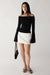 Off the shoulder trumpet sleeve top in black — main image