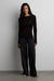 Sheer lightweight boat neck top in black — main image