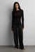 Sheer lightweight boat neck top in black — main image