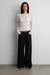 Sheer lightweight boat neck top in cream — main image