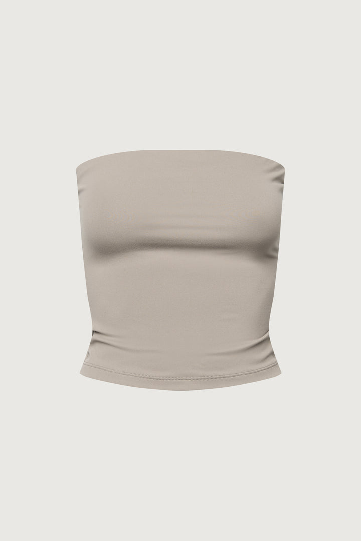 CROPPED TUBE TOP in Desert Taupe — alternate angle