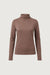 Mockneck top in brown lentil — main image