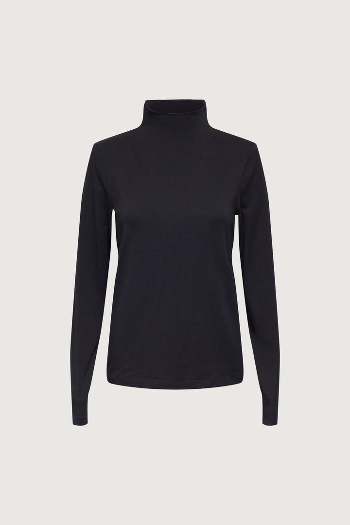 MOCKNECK TOP in Black — alternate angle