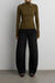 Mockneck top in dark olive — main image