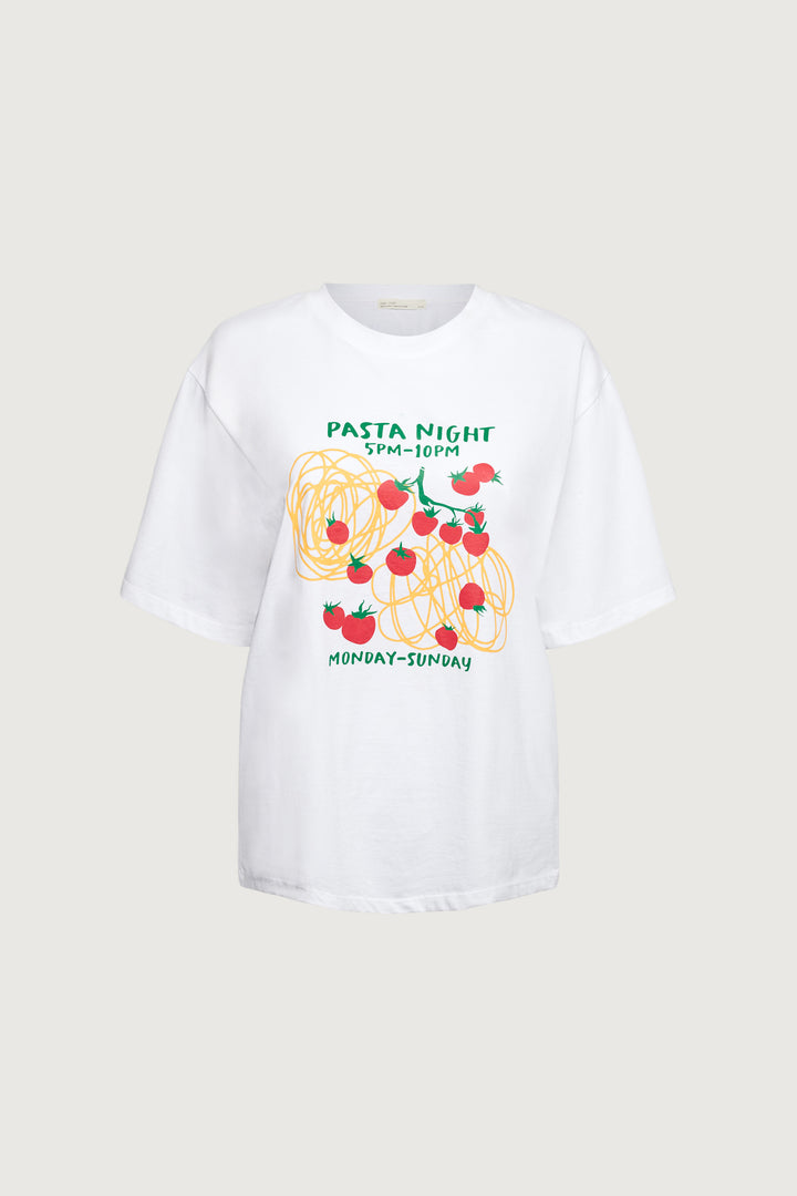 SPAGHETTI GRAPHIC T-SHIRT in White — alternate angle