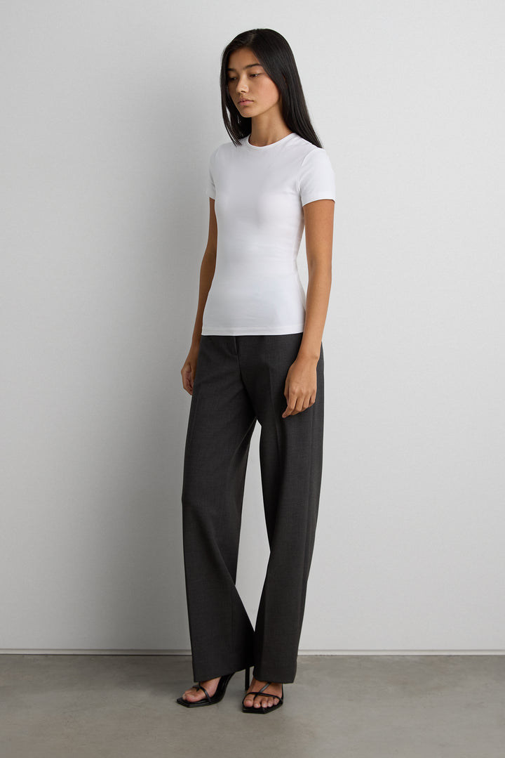 COTTON JERSEY SLIM FIT T-SHIRT in White — alternate angle