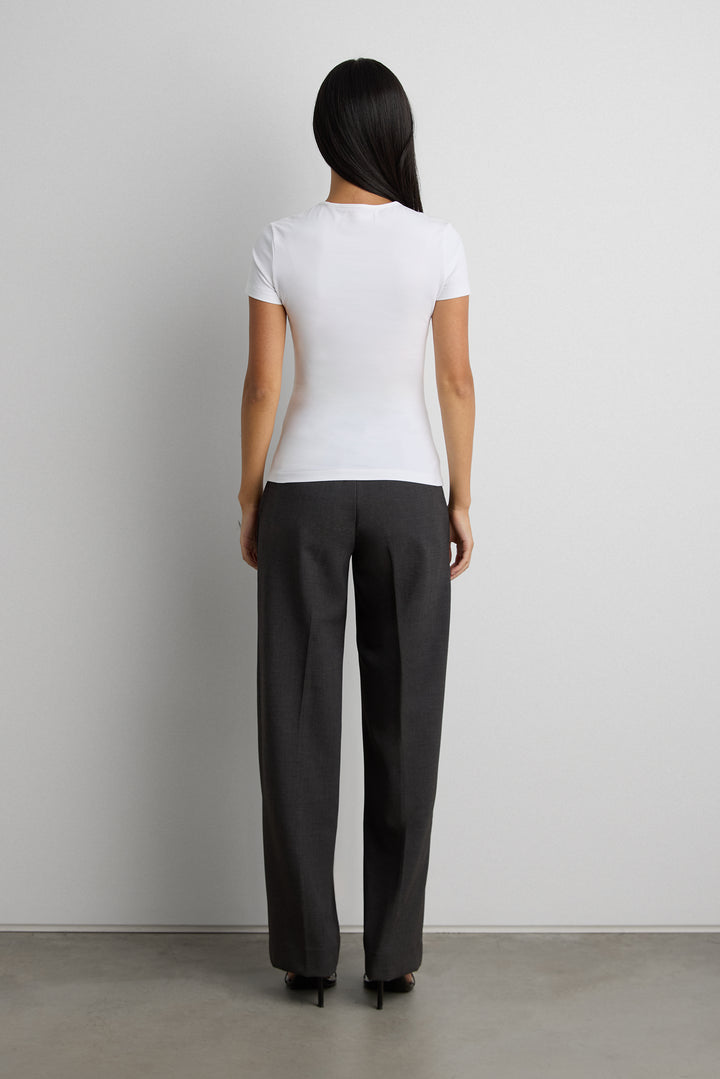 COTTON JERSEY SLIM FIT T-SHIRT in White — alternate angle