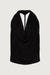 Braided back cowl tank top in black — main image