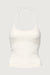 Scoop neck halter top in cream — main image
