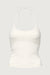 Scoop neck halter top in cream — main image