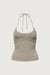Scoop neck halter top in desert taupe — main image