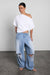 Off the shoulder cotton jersey t-shirt in white — main image