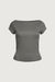 Soft modal ribbed boatneck top in charcoal — main image
