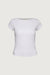 Soft modal ribbed boatneck top in ivory — main image