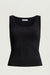 Ribbed scooped neck tank in black — main image