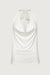 Rayon blend tie neck halter top in ivory — main image