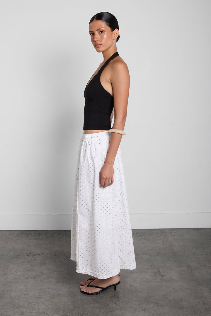 HALTER NECK TANK TOP in Black — alternate angle