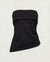 Fold over tube top in black — main image