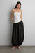 Fold over tube top in cream — main image