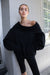 Slouchy oversized hoodie in black — main image