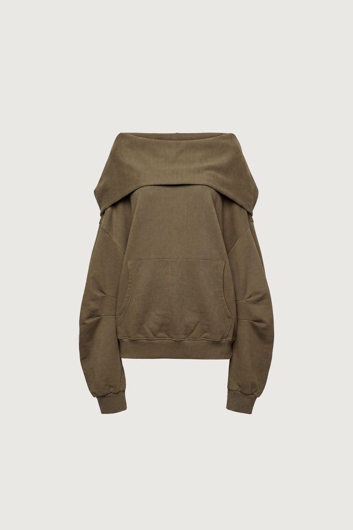 SLOUCHY OVERSIZED HOODIE in CANTEEN — alternate angle