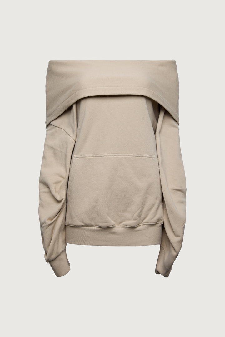 SLOUCHY OVERSIZED HOODIE in FEATHER GREY — alternate angle