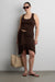 Scoop neck cropped tank top in coffee bean — main image