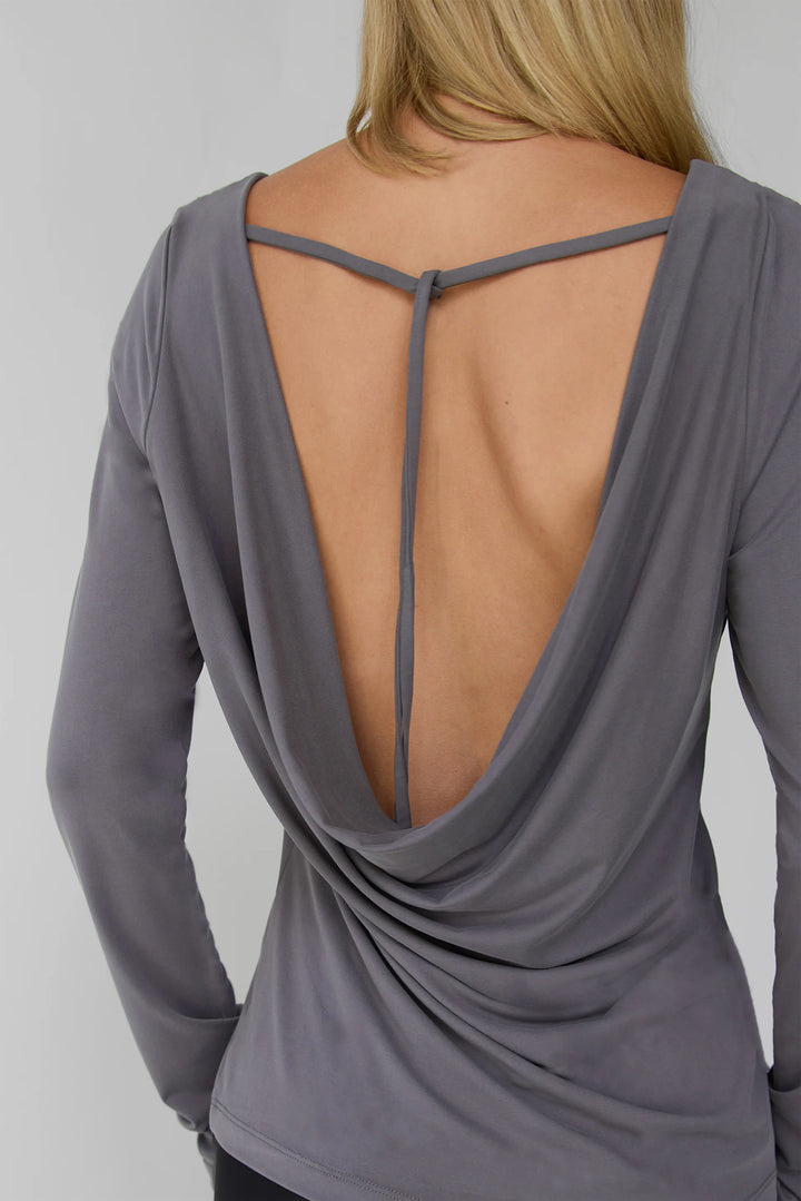 OPEN BACK LONG SLEEVE TOP in THUNDERSTORM — alternate angle