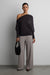 Off the shoulder long sleeve top in phantom grey — main image