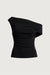 Off the shoulder top with ruched details in black — main image