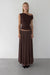 Off the shoulder top with ruched details in coffee bean — main image