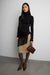 Cotton modal slim fit turtleneck top in black — main image