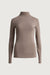 Cotton modal slim fit turtleneck top in moon rock — main image
