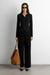 Crossover collared sweater in black — main image