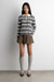 Classic fit striped polo long sleeve sweater in gray mix — main image