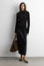 Plisse long sleeve top with waist tie in black — main image