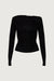 Ruched long sleeve top in black — main image