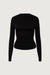 Ruched cowl cropped hoodie in black — main image