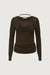 Heathered overlay top in moss — main image