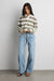 Collared contrast stripe polo shirt in olive stripe — main image
