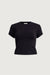 Cotton modal crewneck t-shirt in black — main image
