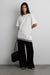 Asymmetrical top with lace trim in ivory — main image