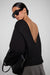 U-neck pullover shirt in black — main image