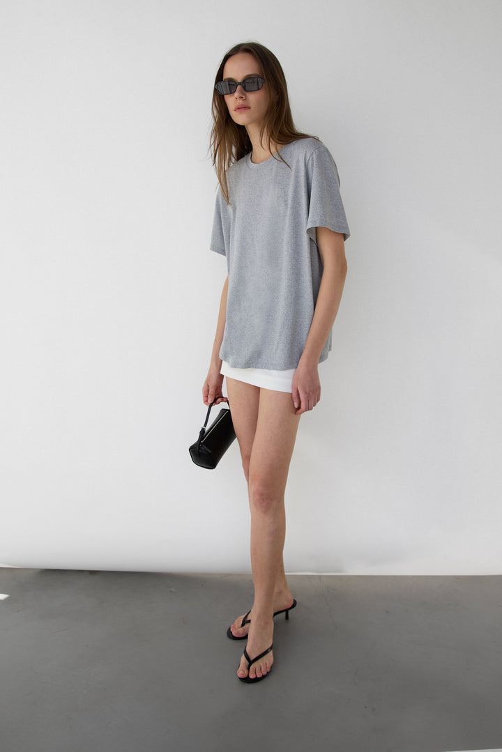 CREW NECK T-SHIRT in Gray — alternate angle
