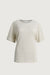 Contrast neck t-shirt in gray stripe — main image