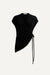 Fitted cross front shirred top in black — main image