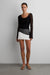Asymmetrical sheer lace layered top in black — main image