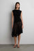 Side gather sleeveless top in black — main image