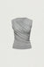 Side gather sleeveless top in gray — main image
