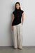 Ribbed top with side gather detail in gray — main image